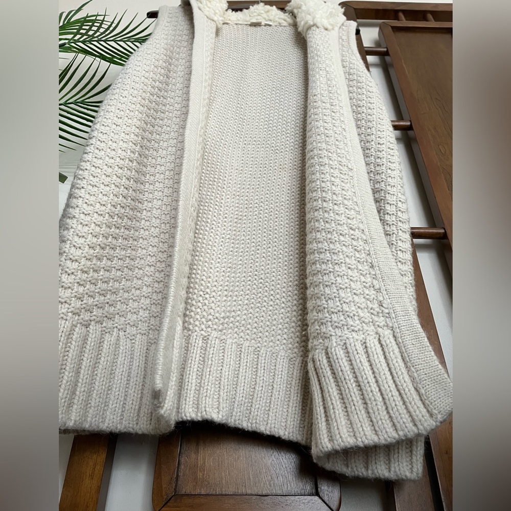 GAP knit Sherpa/faux fur collar cardigan - Picture 5 of 7